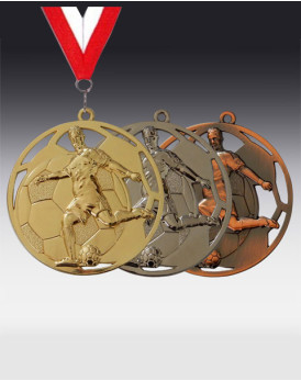 Fussball Medaille Boateng D:50mm mit Foliendruck und Band