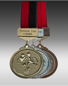 Premium Medaille Fussball mit Barette