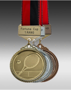 Premium Medaille Tennis mit Barette